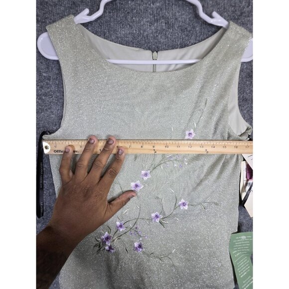 Arianna Rachel Kaye Dress Womens 8 2 Piece Set Maxi Floral Embroidered Made USA - Picture 6 of 9